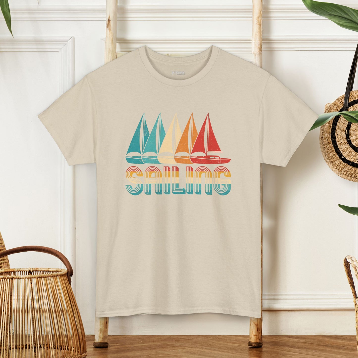 Vintage Sailing T-Shirt, - Unisex Sailing Heavy Cotton Tee