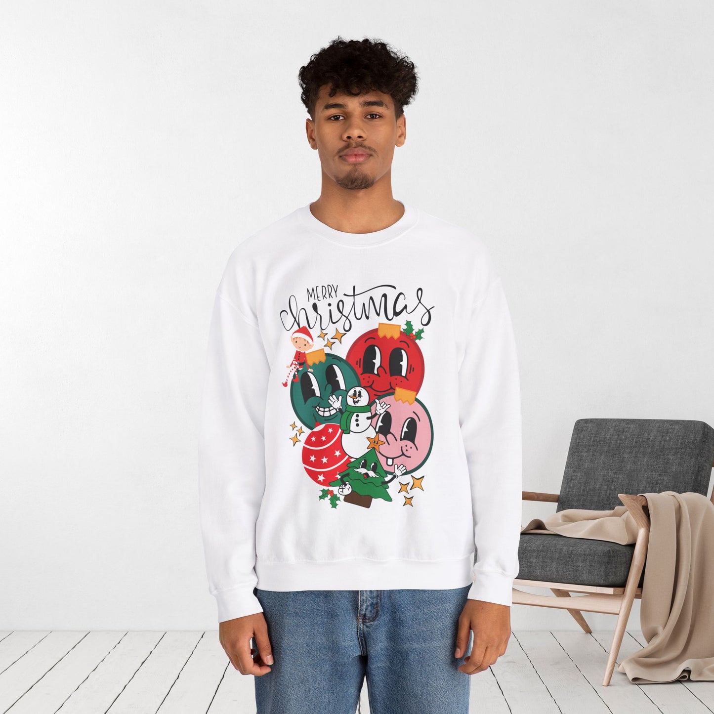 Trendy Christmas Ornament Sweatshirt - Christmas Crewneck Pullover