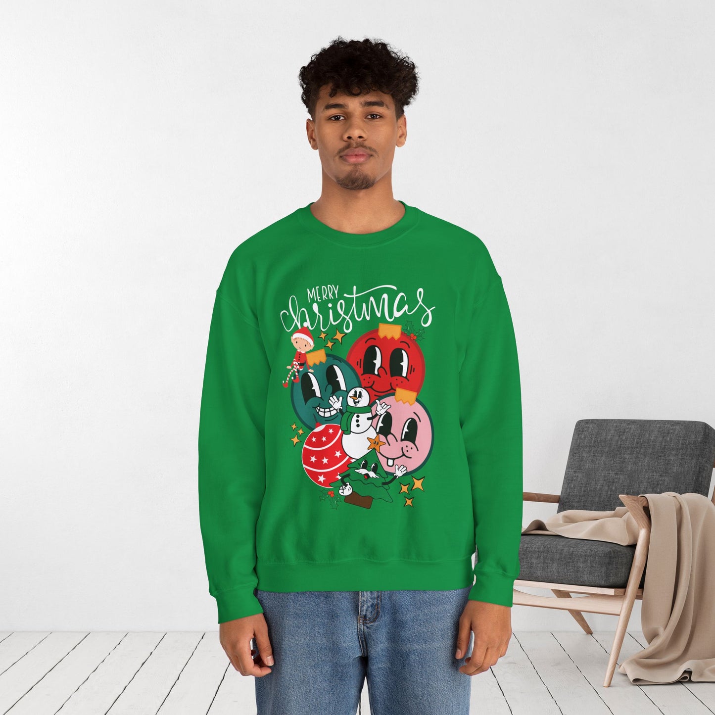 Trendy Christmas Ornament Sweatshirt - Christmas Crewneck Pullover