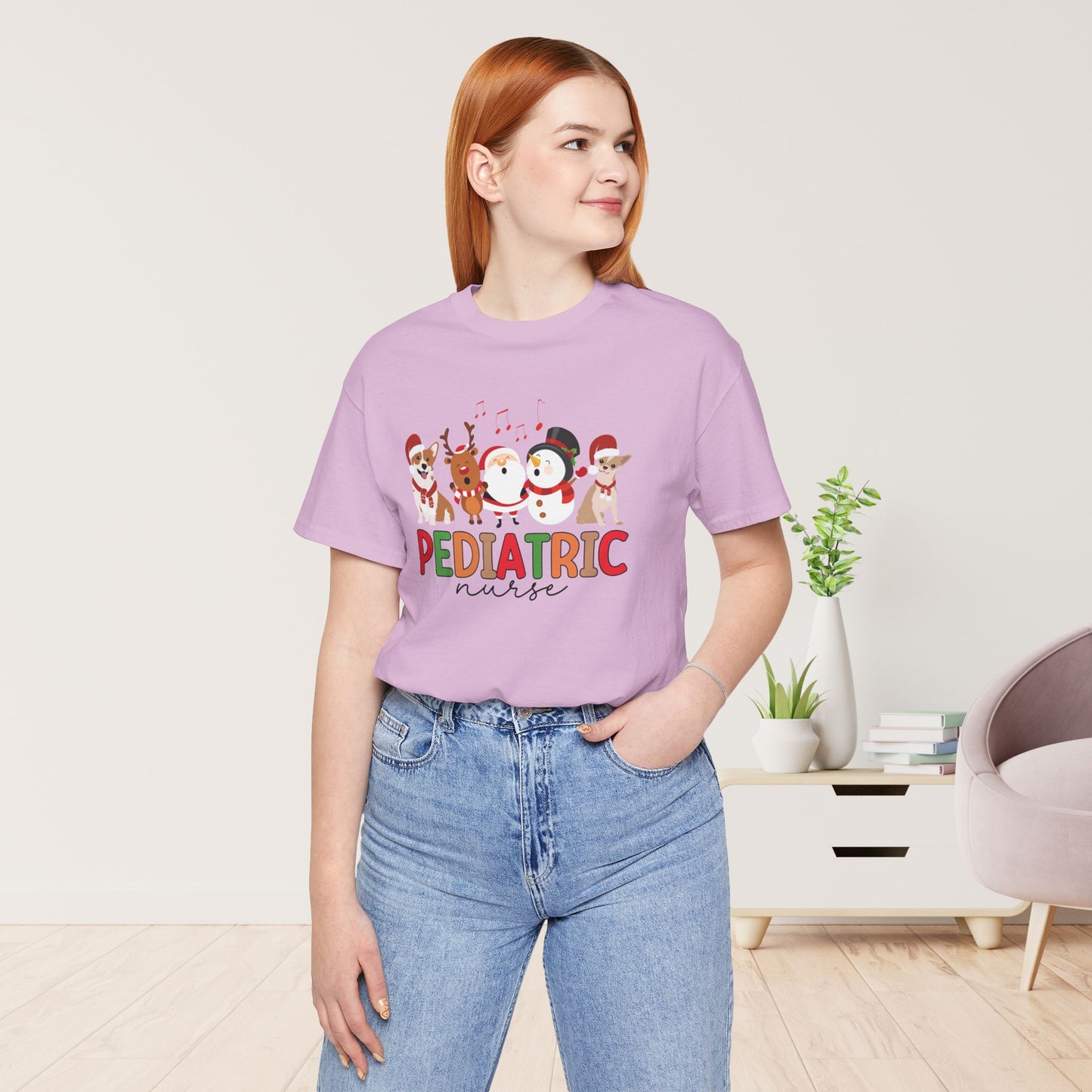 Christmas Pediatric Nurse Soft Cotton Tee