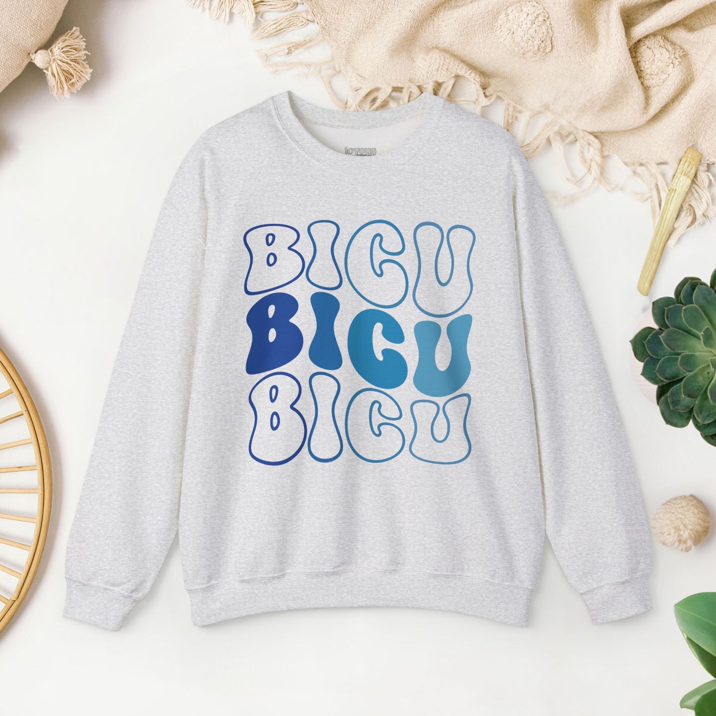 Groovy Blue BICU Sweatshirt - Burn ICU Nurse Sweater