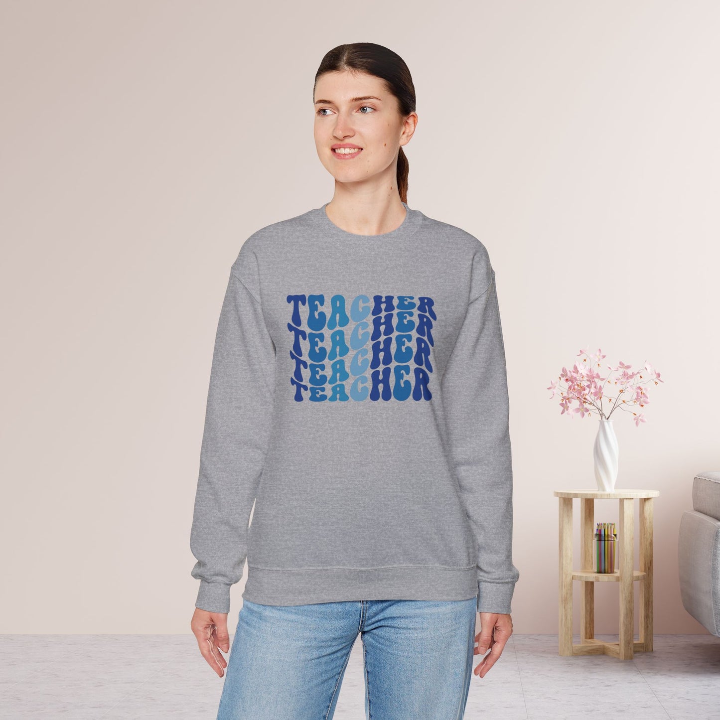 Groovy Blue Teacher Sweatshirt