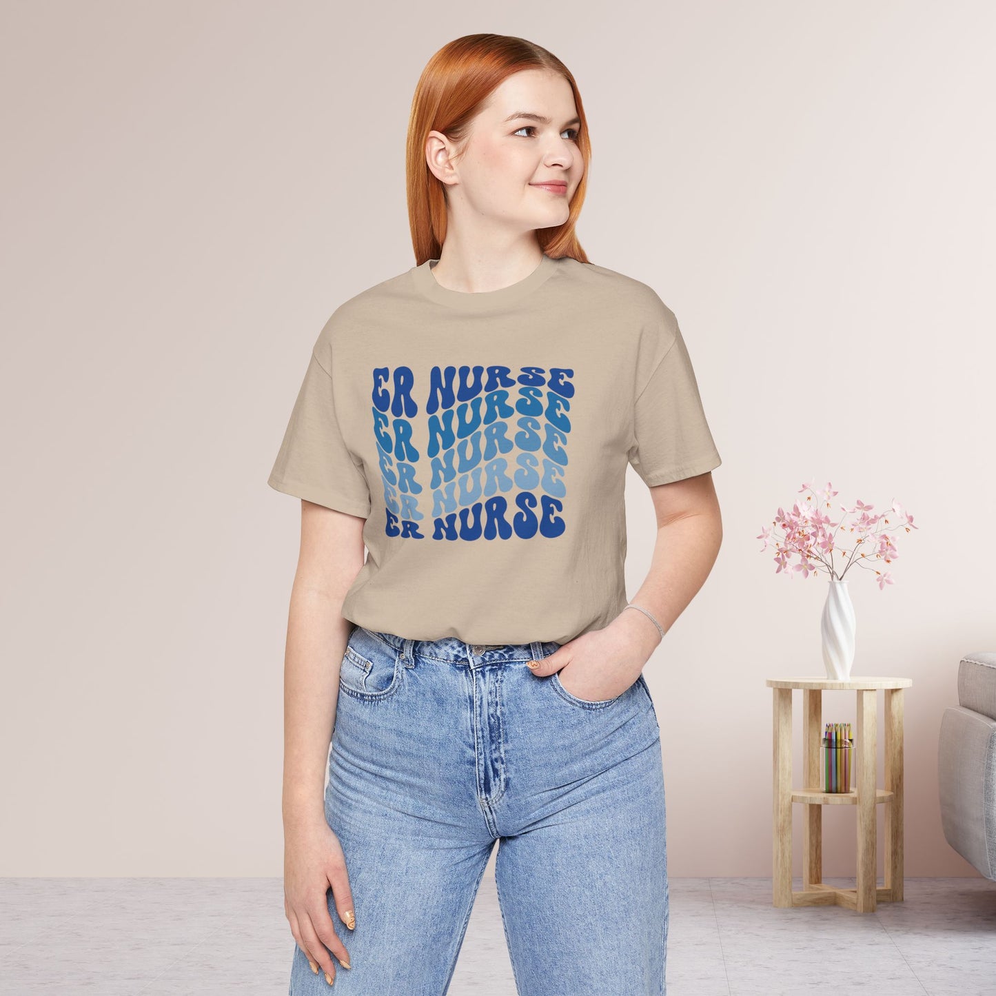 Groovy Blue ER Nurse Shirt - Emergency Nurse Soft Cotton Tee