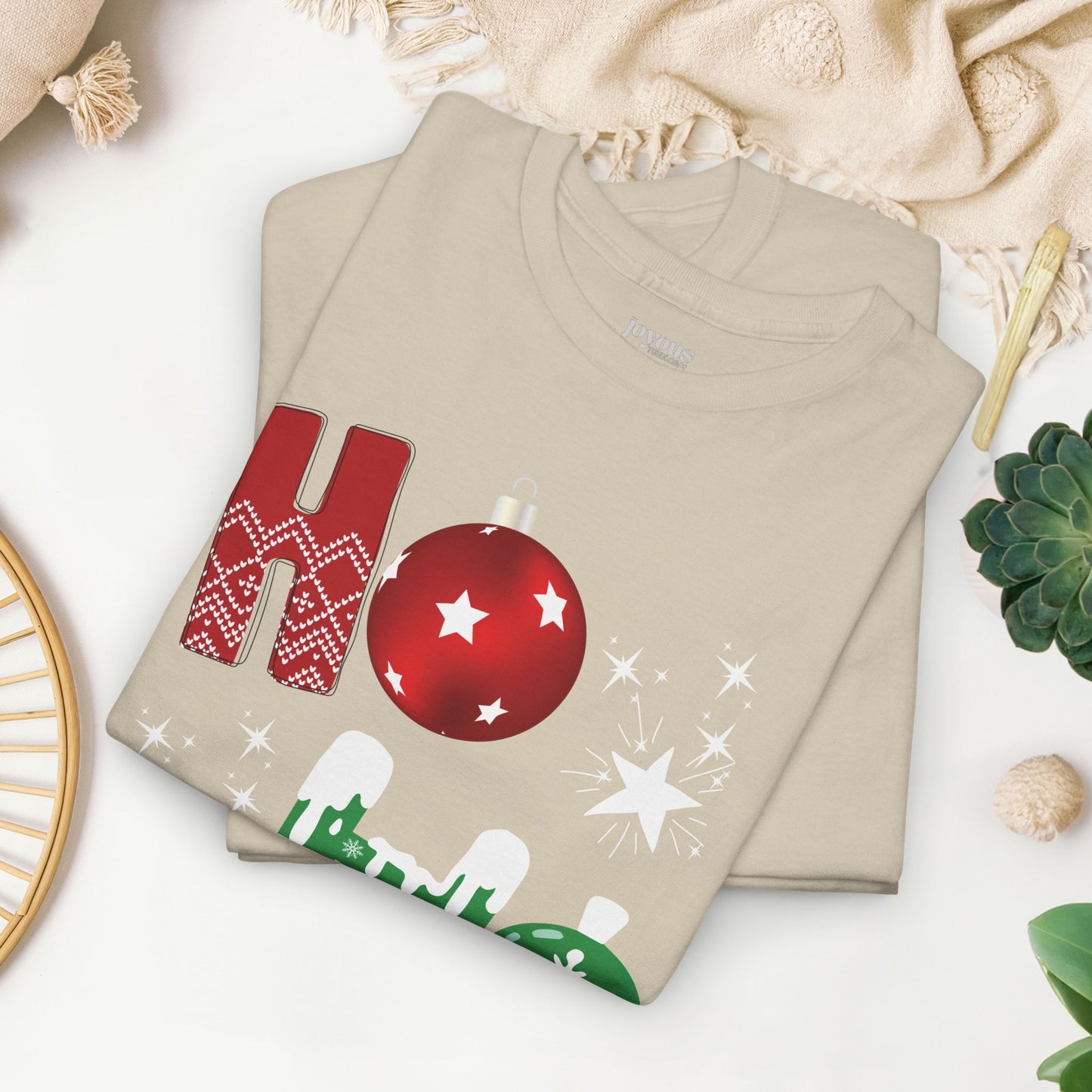 Ho Ho Ho Christmas Shirt - Matching Family Christmas Heavy Cotton Tee