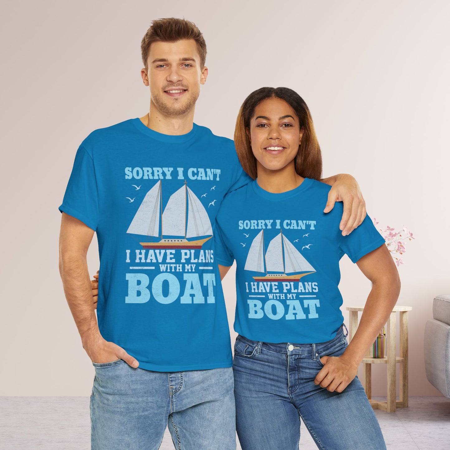 I Have Plans with My Boat T-Shirt - Funny Sailing Heavy Cotton Tee