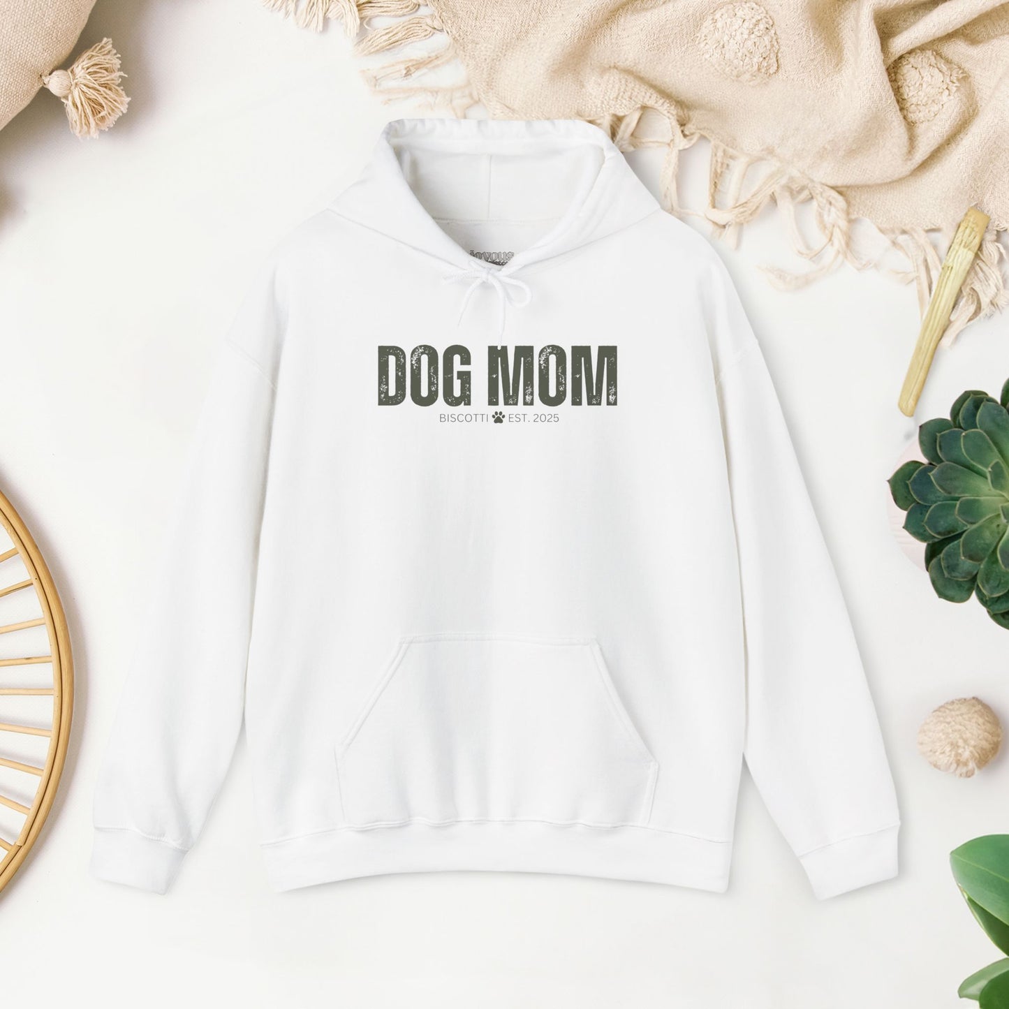 Custom Dog Mom Hoodie with Dogs Name - Personalized Gift for Dog Mom