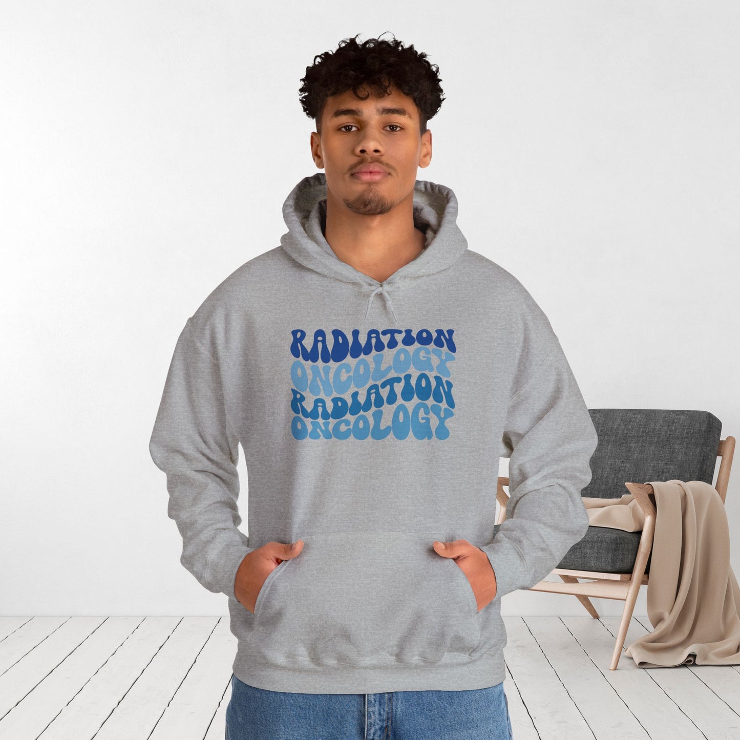 Blue Groovy Radiation Oncology Hoodie