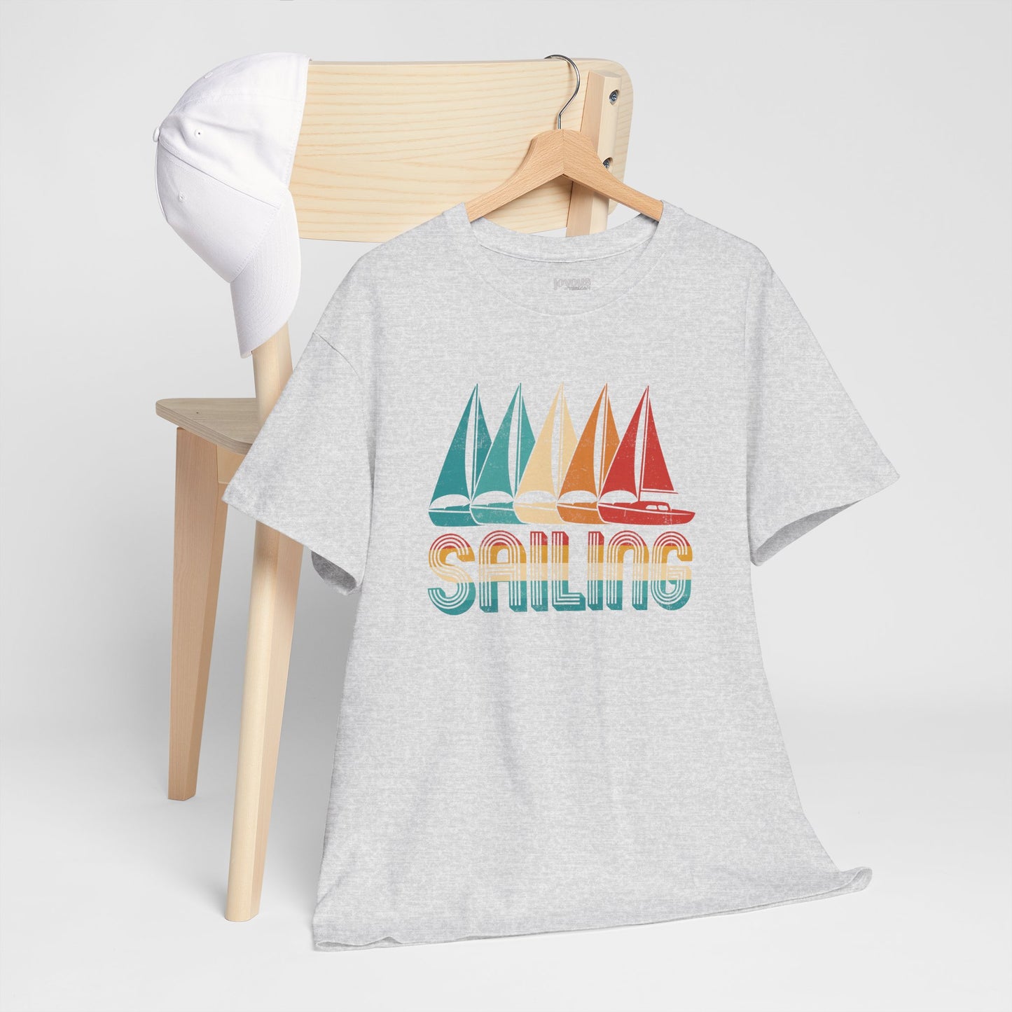 Vintage Sailing T-Shirt, - Unisex Sailing Heavy Cotton Tee