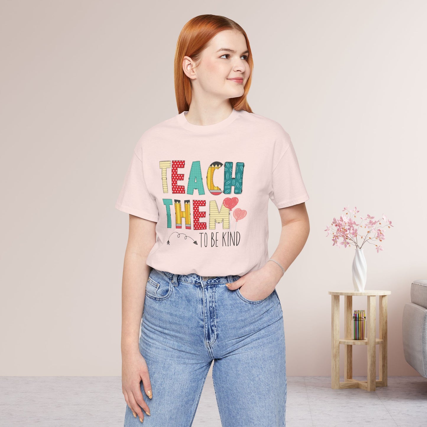 Teach Them to Be Kind Teacher Soft Cotton Tee