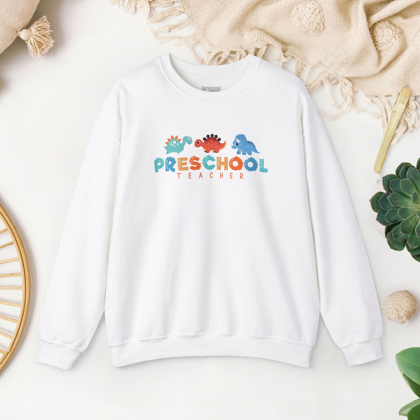 Preschool Teacher Sweatshirt with Dinosaurs