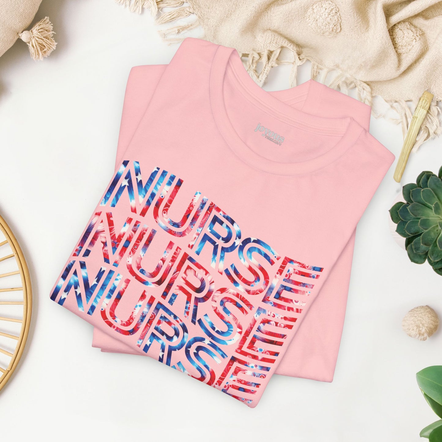 Wavy Patriotic Nurse Shirt - 4th of July Nurse Soft Cotton Tee