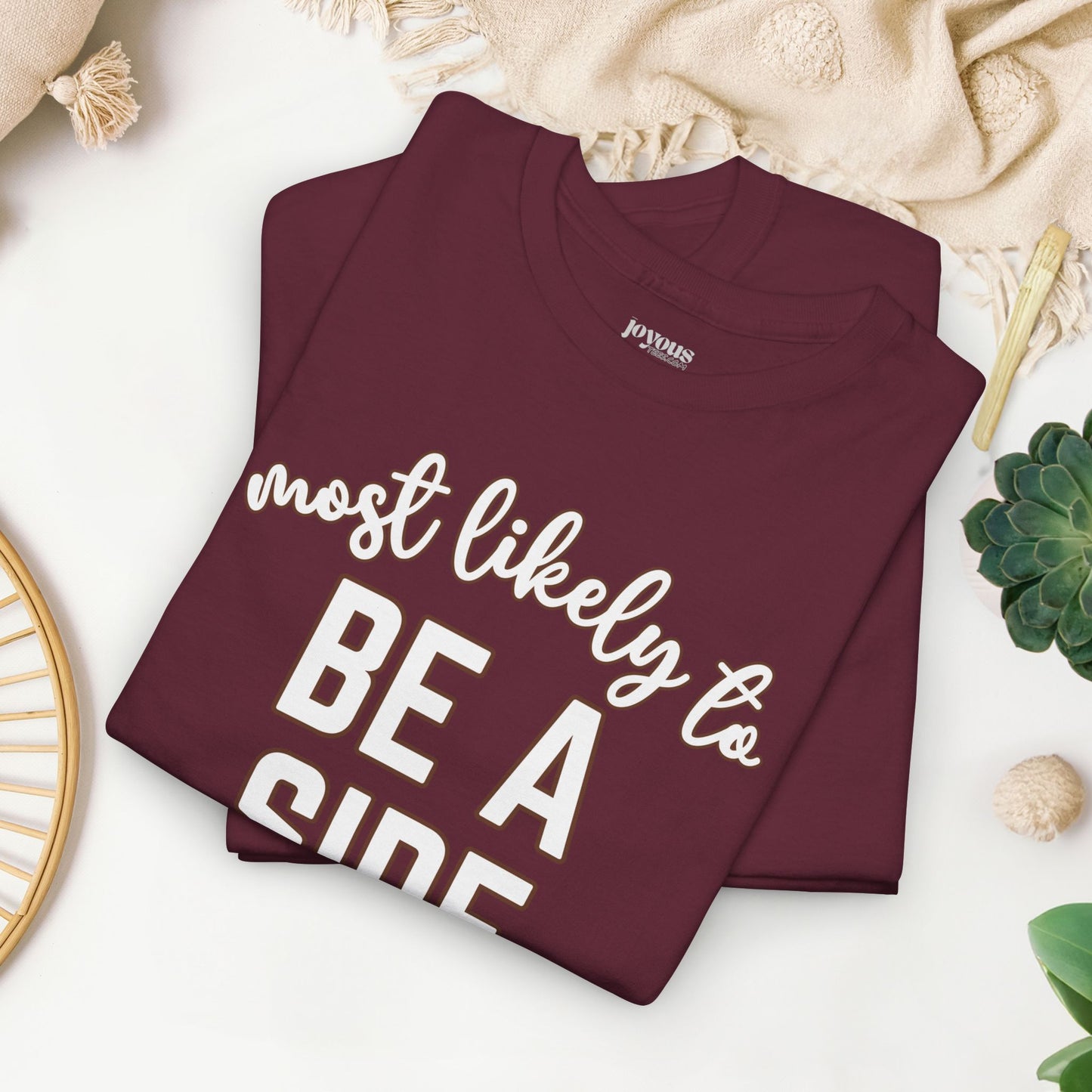 Funny Thanksgiving Shirt - Most likely to Be a Side Chick Heavy Cotton Tee