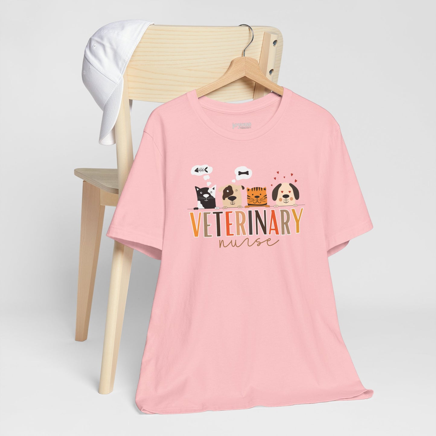 Veterinary Nurse Soft Cotton Tee with Dogs and Cats for VET Nurse