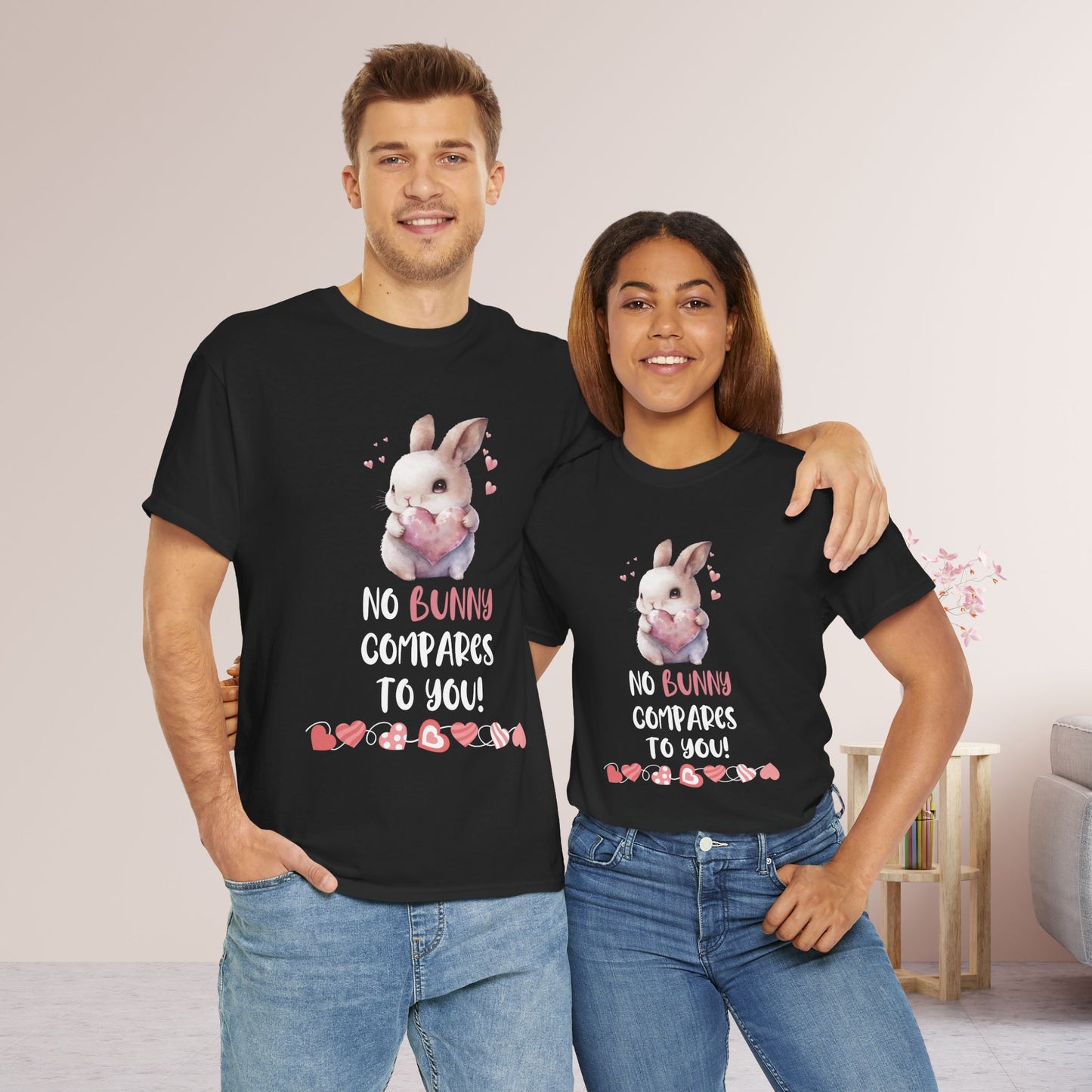 Valentine's Day Teacher Shirt - No Bunny Compares to You Heavy Cotton Tee