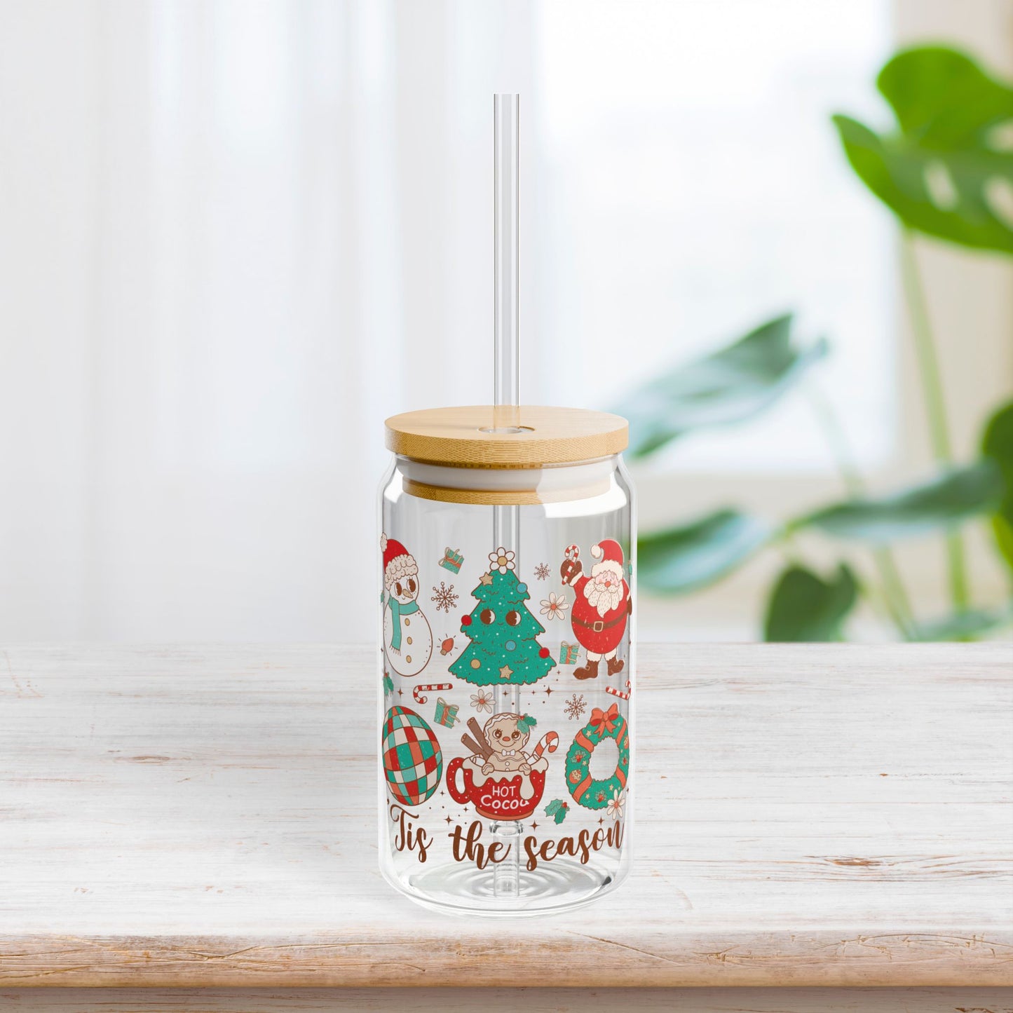 'Tis The Season Retro Christmas Sipper Glass - Best Christmas Gift