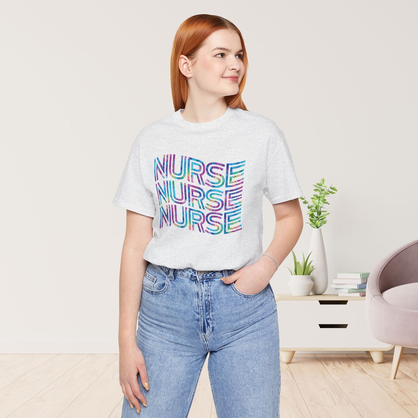 Tie Dye Wavy Nurse Shirt - Registered Nurse Soft Cotton Tee