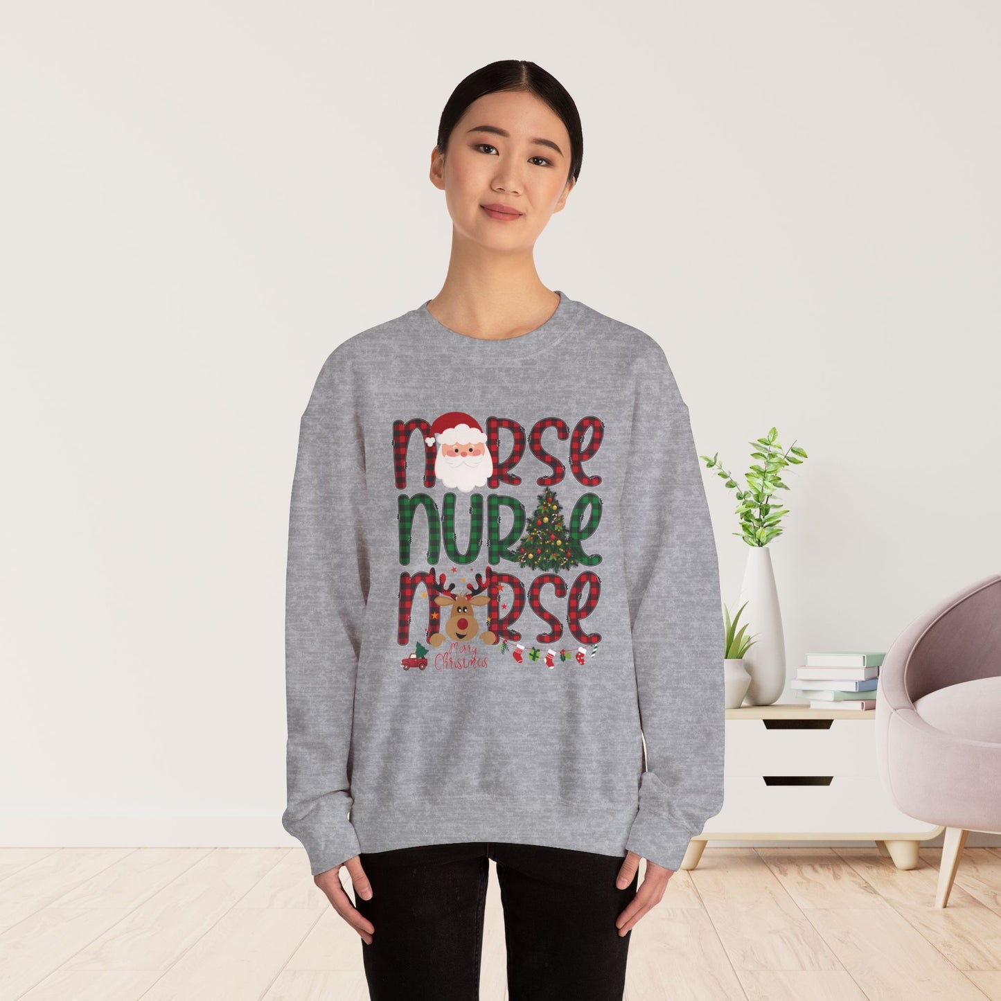 Plaid Christmas Nurse Sweatshirt