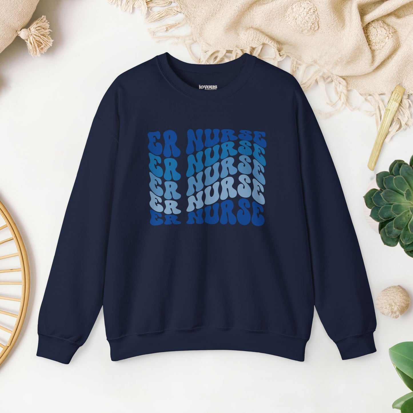 Groovy Blue ER Nurse Sweatshirt - Emergency Nurse Crewneck