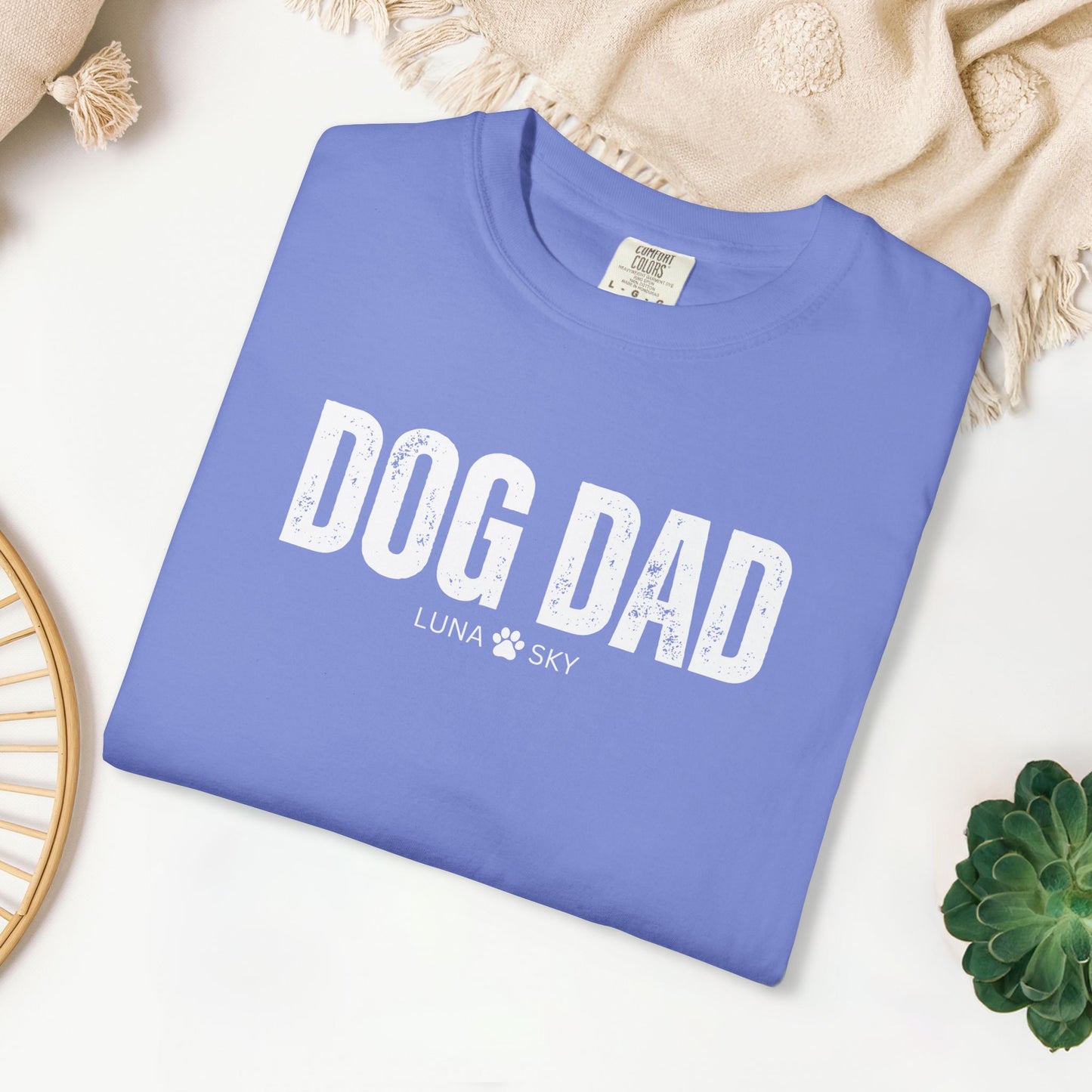 Custom Dog Dad Comfort Colors Shirt with Dogs Name - Personalized Dog Lover Gift