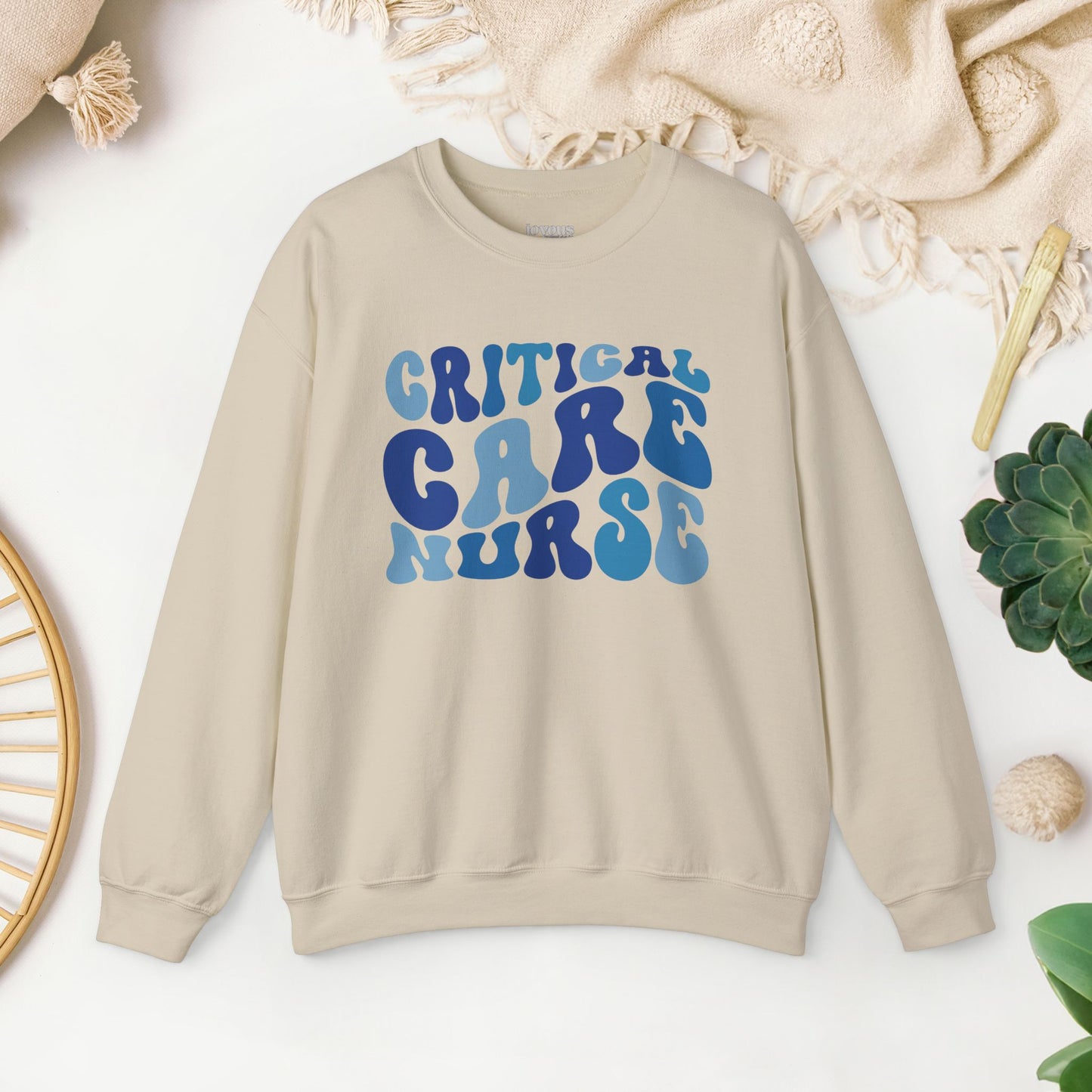 Groovy Blue Critical Care Nurse Sweatshirt