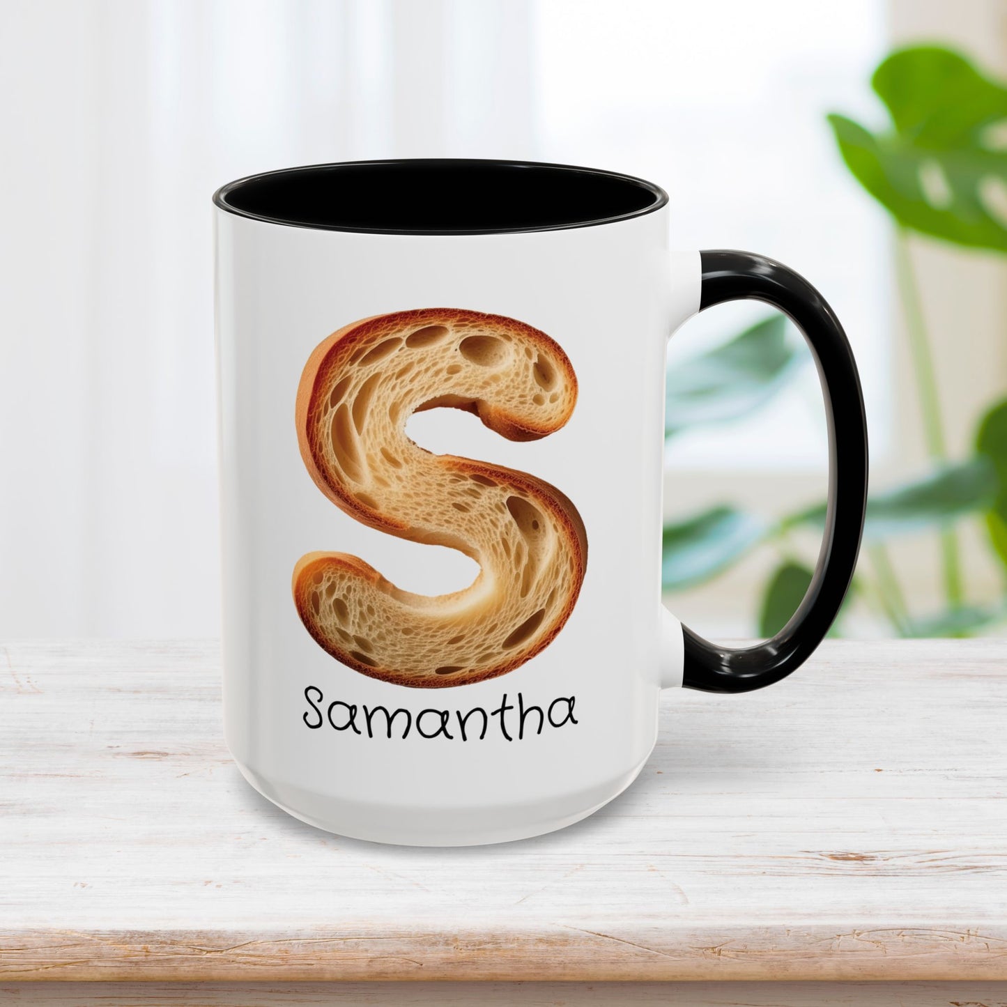 Custom Name Bread Initial Letter Mug - Personalized Gifts A-Z