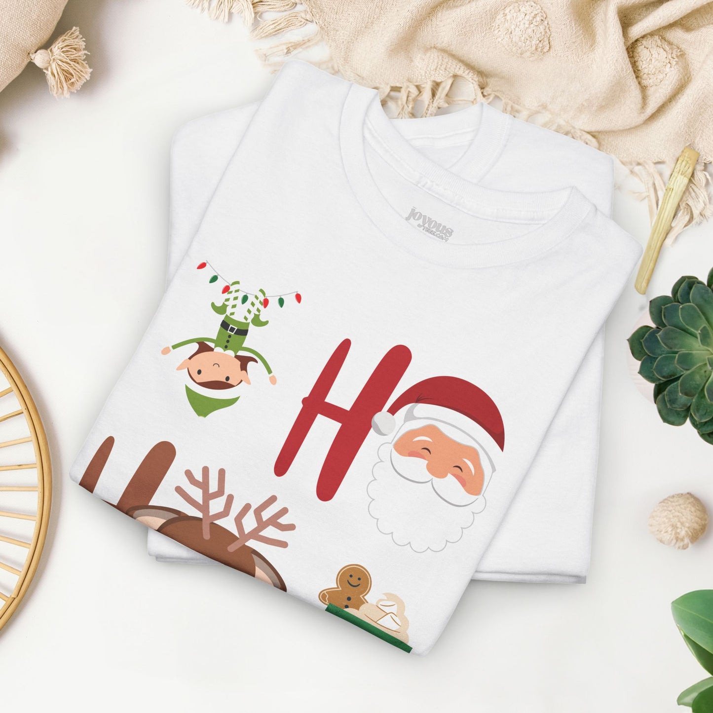 Ho Ho Ho Christmas Shirt - Matching Family Christmas  Heavy Cotton Tee