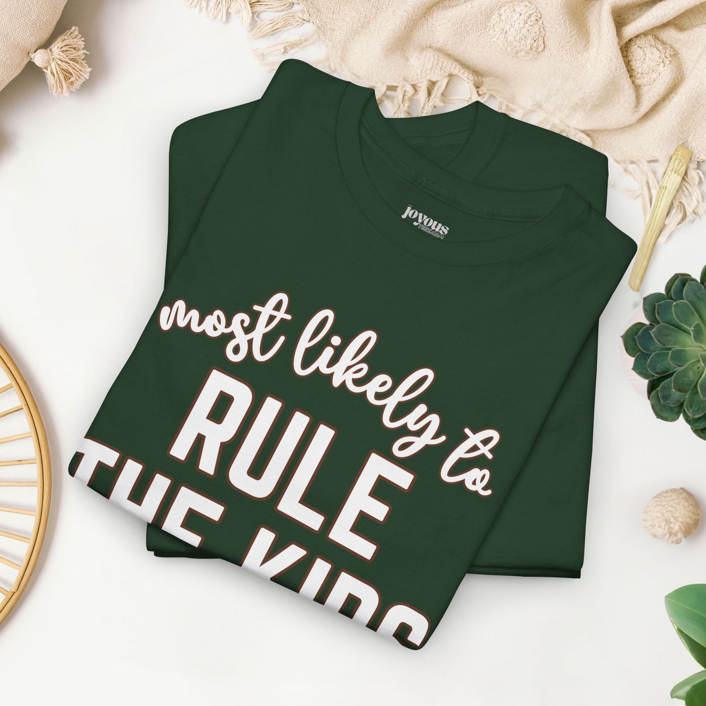 Funny Thanksgiving Shirt - Most Likely to Rule the Kids Table Heavy Cotton Tee