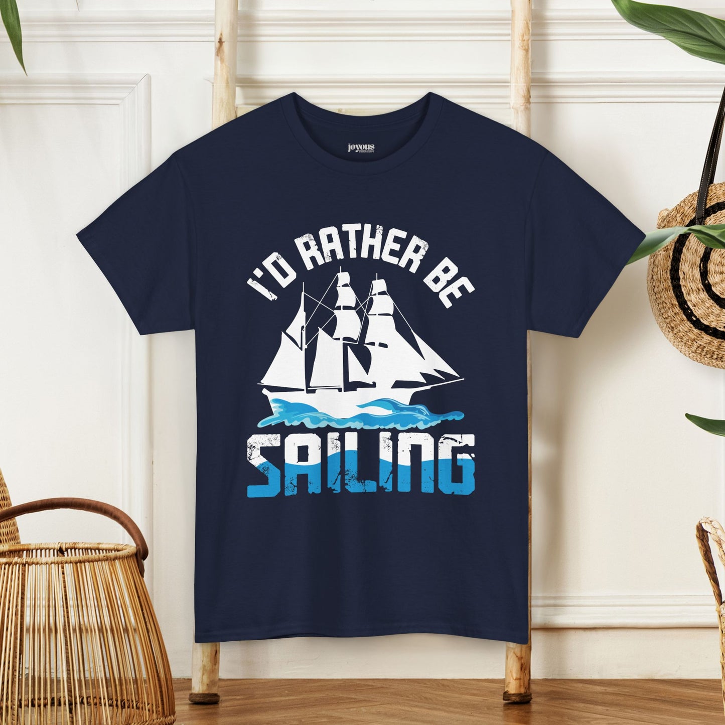 I'd Rather be Sailing T-Shirt - Funny Sailing Heavy Cotton Tee