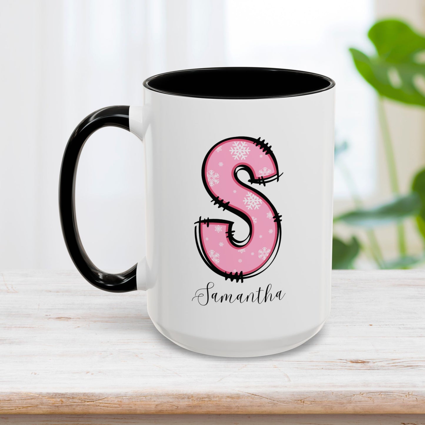 Custom Christmas Initial Letter Mug with Name - Personalized Christmas Gifts A-Z