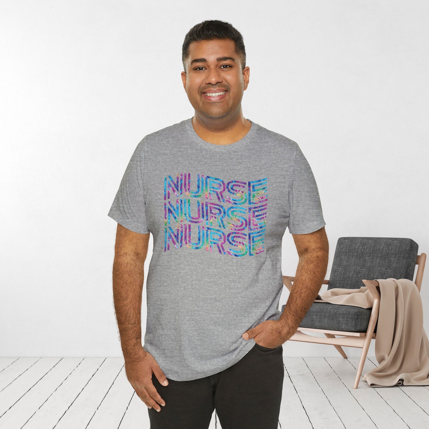 Tie Dye Wavy Nurse Shirt - Registered Nurse Soft Cotton Tee