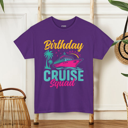 Birthday Cruise Squad Shirt - Family Cruise Vacation Heavy Cotton Tee