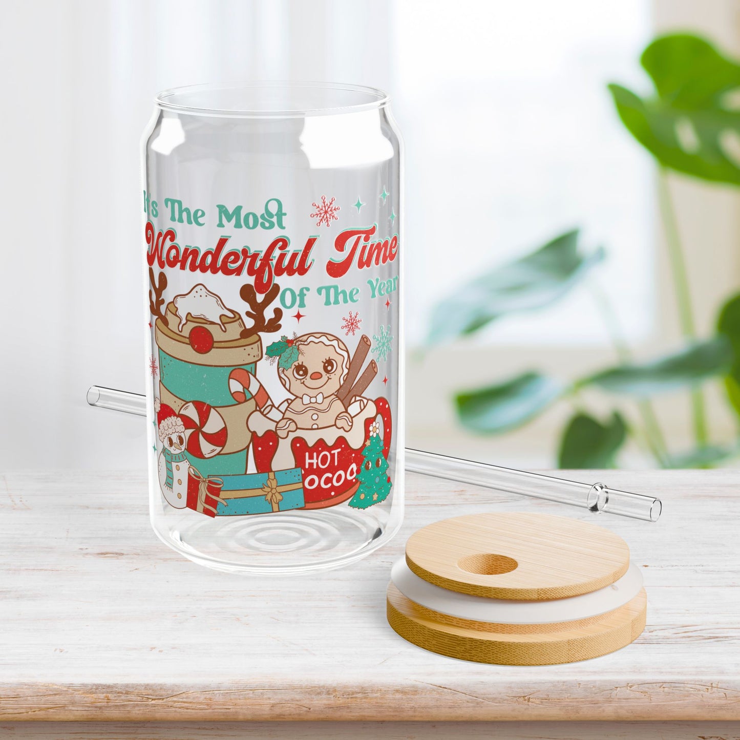 It's The Most Wonderful Time Of The Year Retro Christmas Sipper Glass - Best Christmas Gift