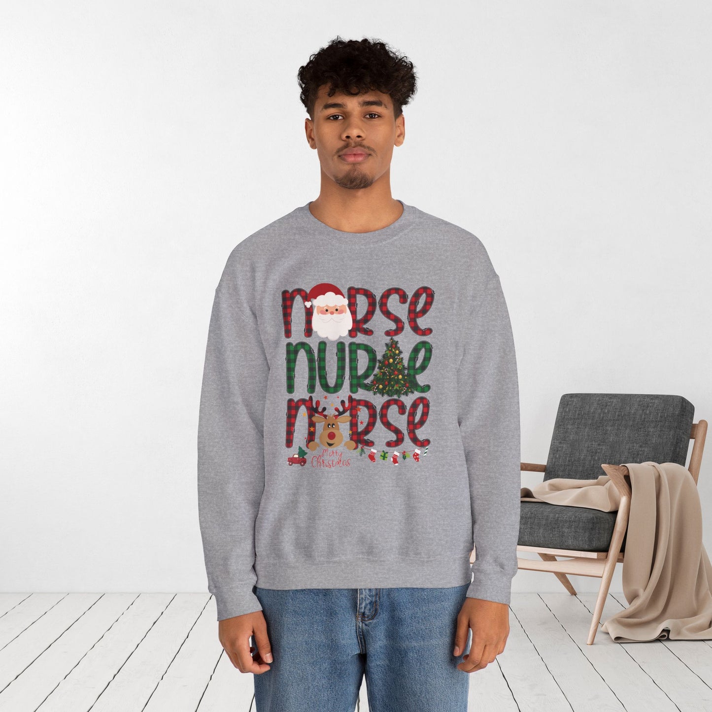 Plaid Christmas Nurse Sweatshirt