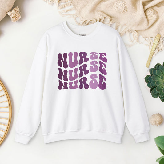 Groovy Purple Nurse Sweatshirt