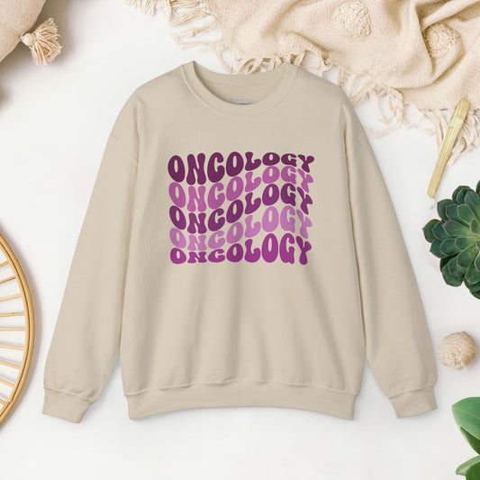 Purple Groovy Colorful Oncology Sweatshirt