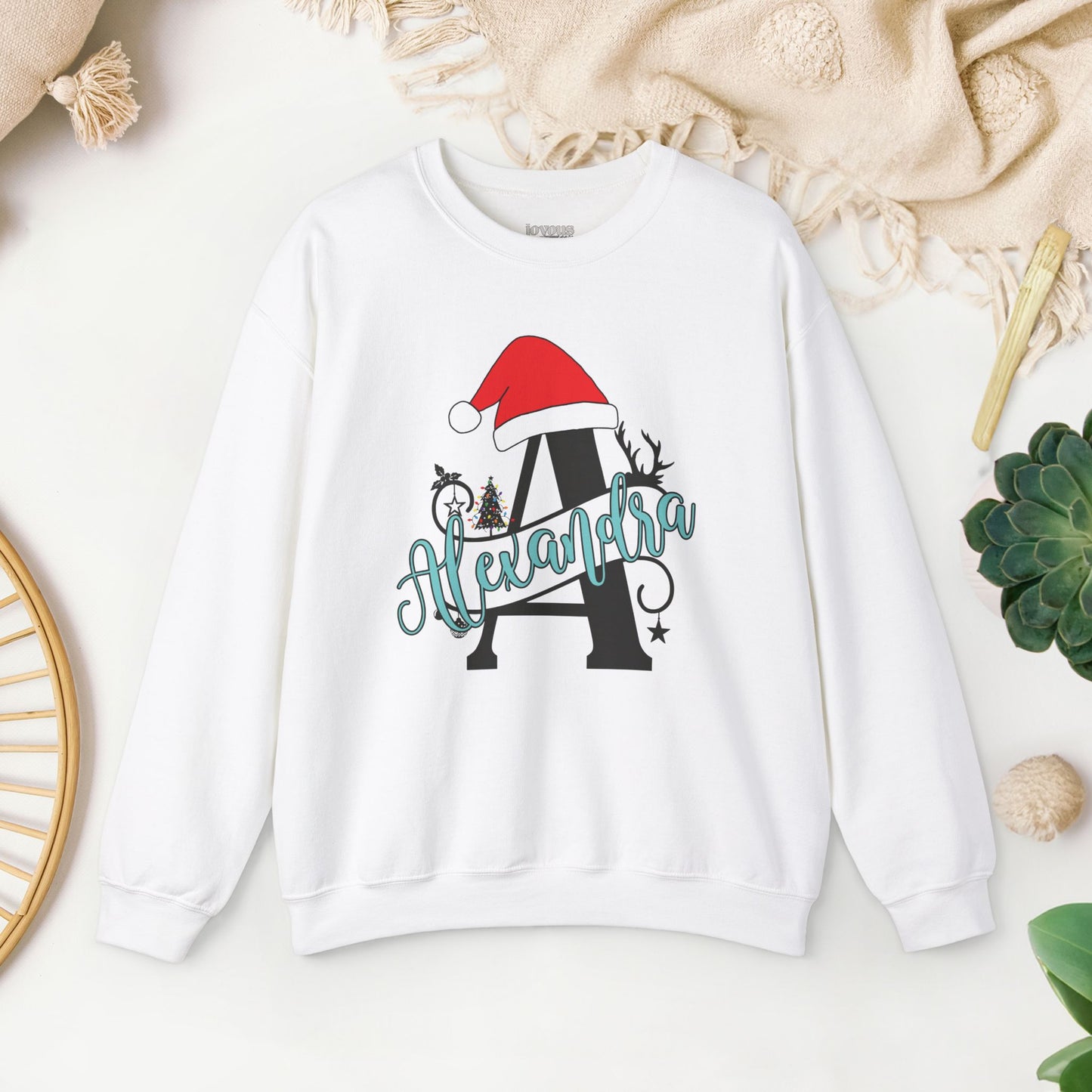 Personalized Christmas Monogram Sweatshirt with First Name - Custom Christmas Gifts