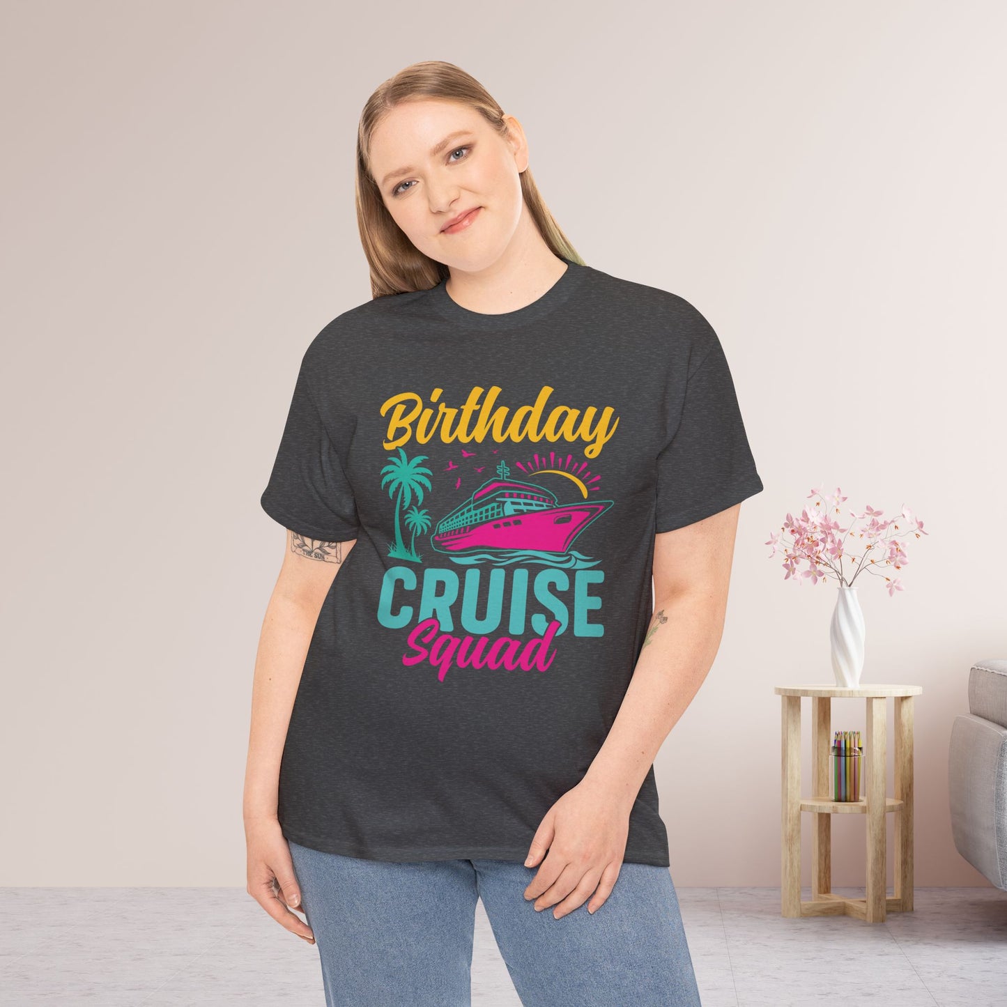 Birthday Cruise Squad Shirt - Family Cruise Vacation Heavy Cotton Tee