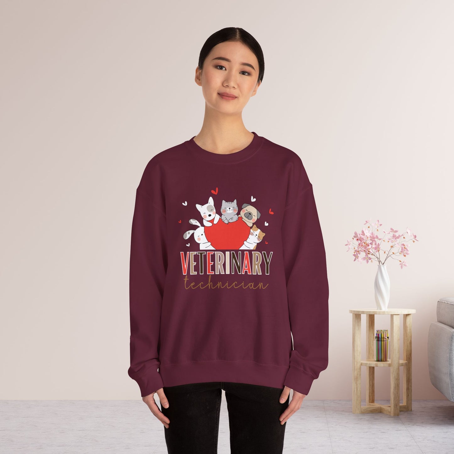 Cute Veterinary Technician Crewneck Sweatshirt for VET Tech