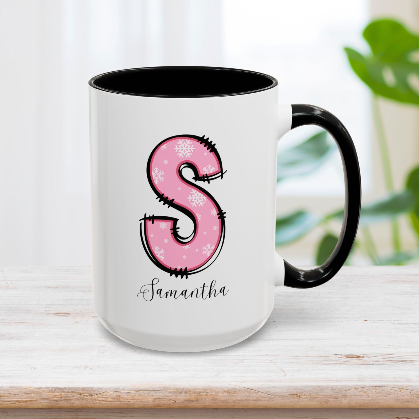 Custom Christmas Initial Letter Mug with Name - Personalized Christmas Gifts A-Z