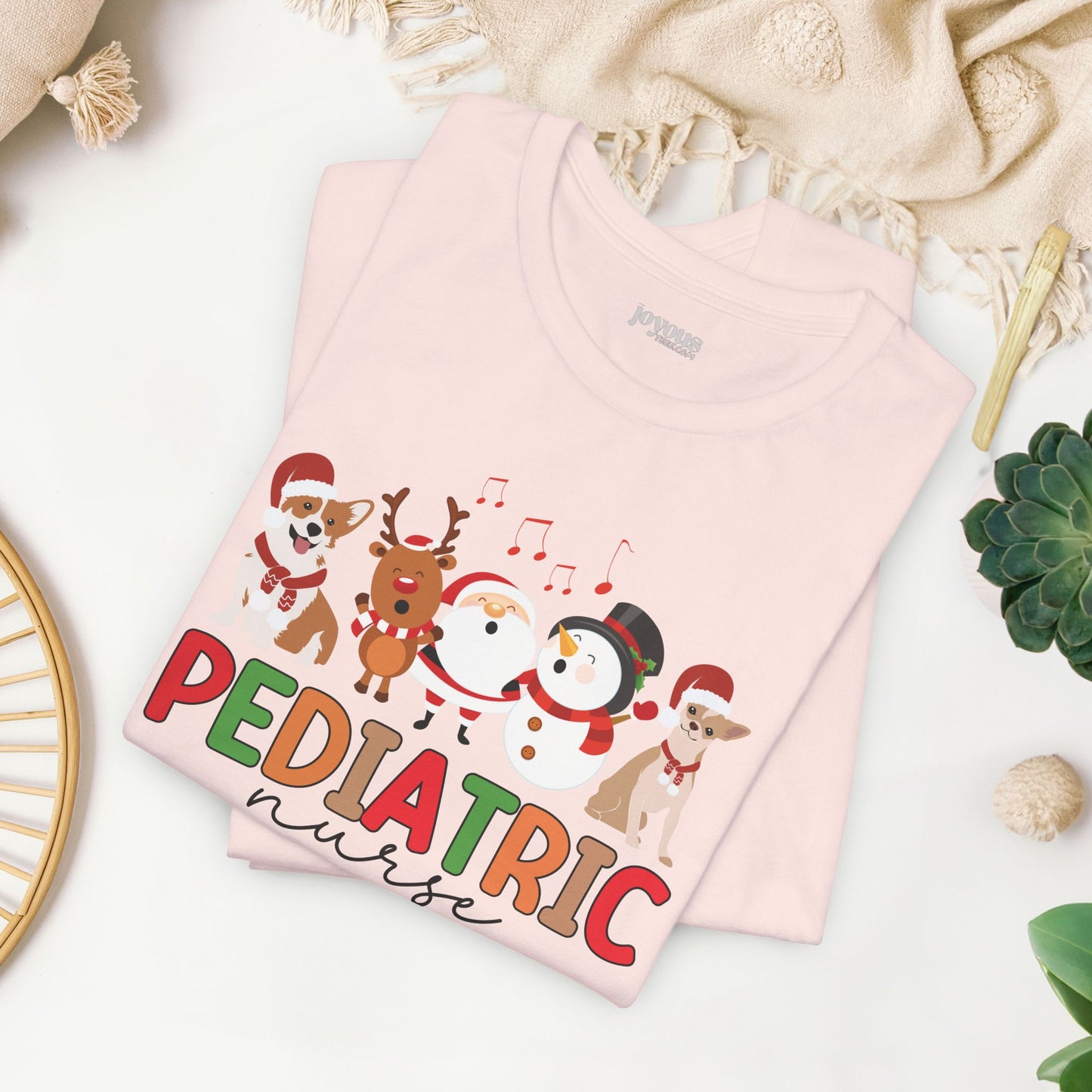 Christmas Pediatric Nurse Soft Cotton Tee