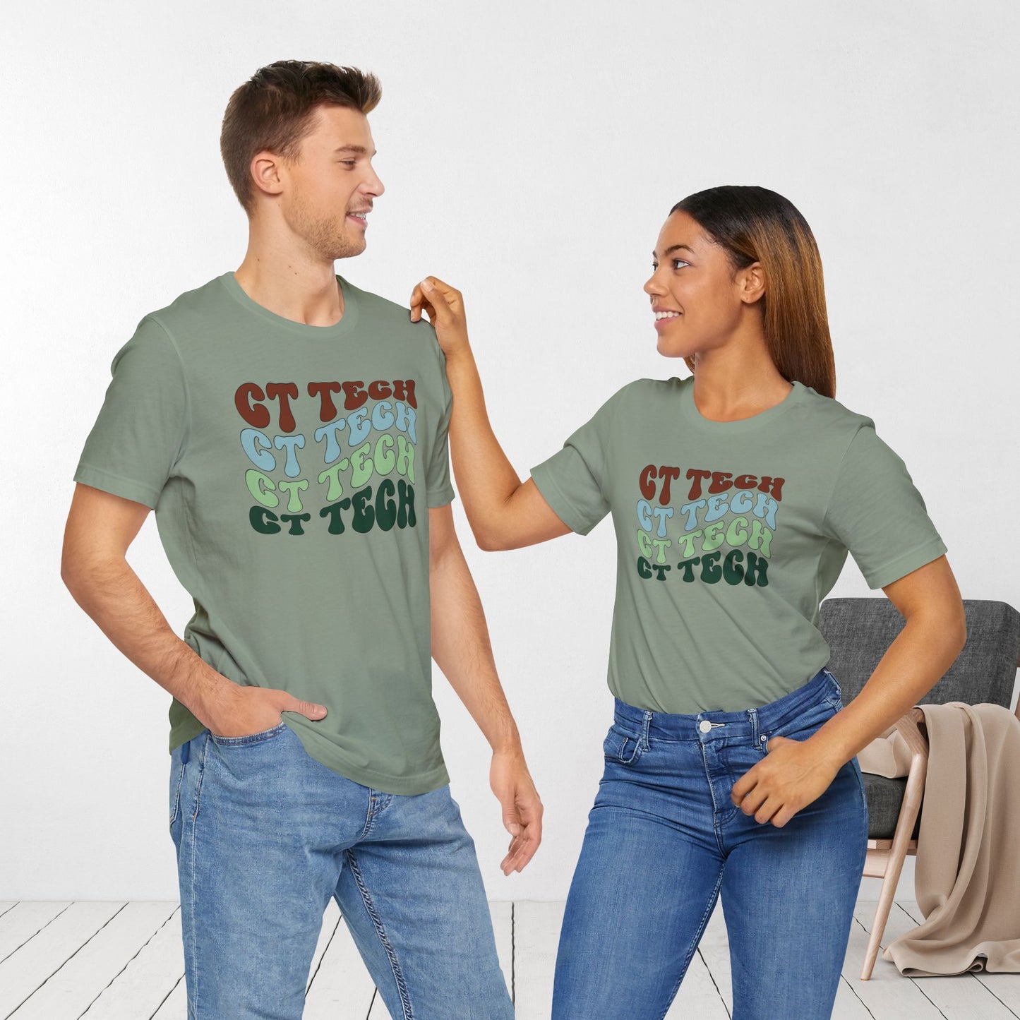 Groovy Colorful CT Tech Shirt - CT Technologist Soft Cotton Tee