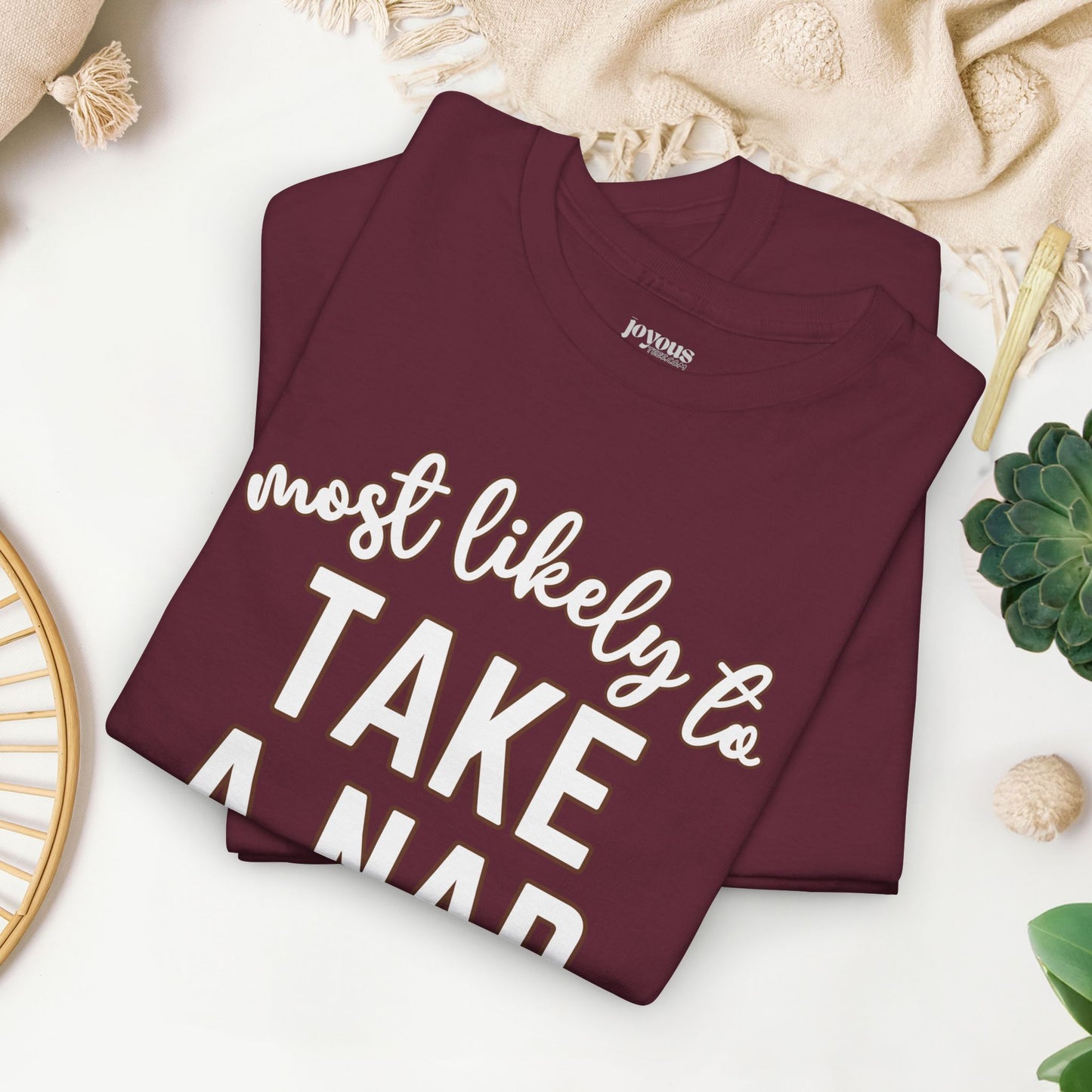 Funny Thanksgiving Shirt - Most likely to Take a Nap Heavy Cotton Tee