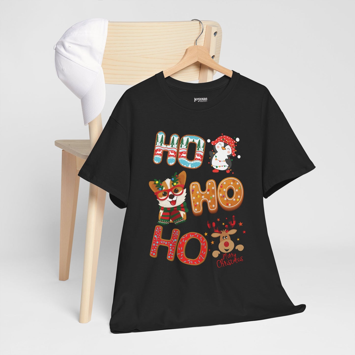 Ho Ho Ho Christmas Shirt - Matching Family Christmas Heavy Cotton Tee