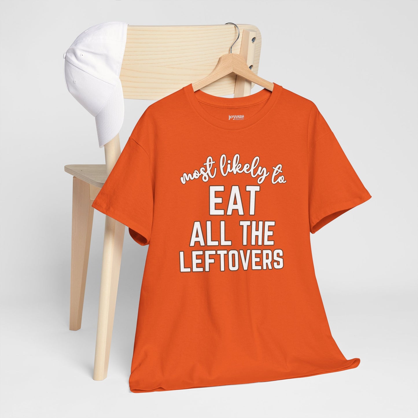 Funny Thanksgiving Shirt - Most likely to Eat All the Leftovers Heavy Cotton Tee