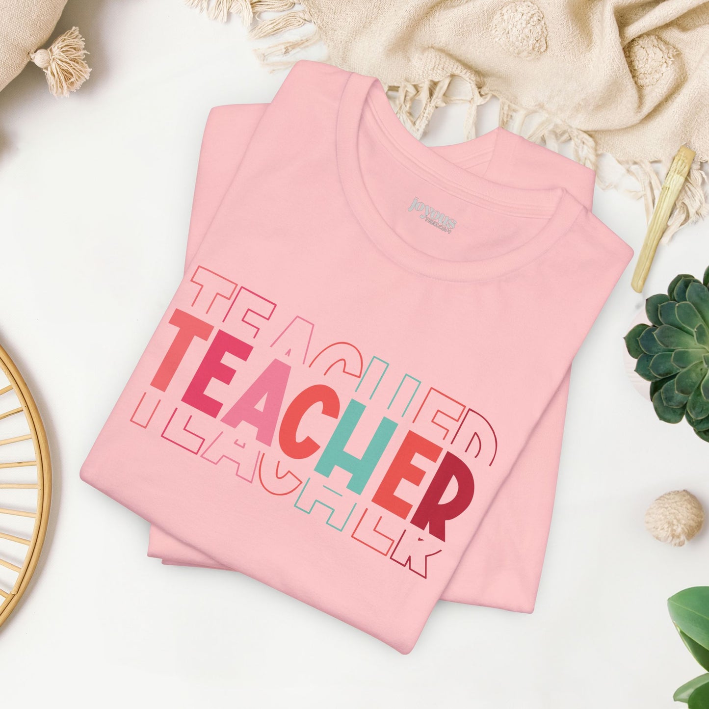 Colorful Teacher Soft Cotton Tee for School Teachers