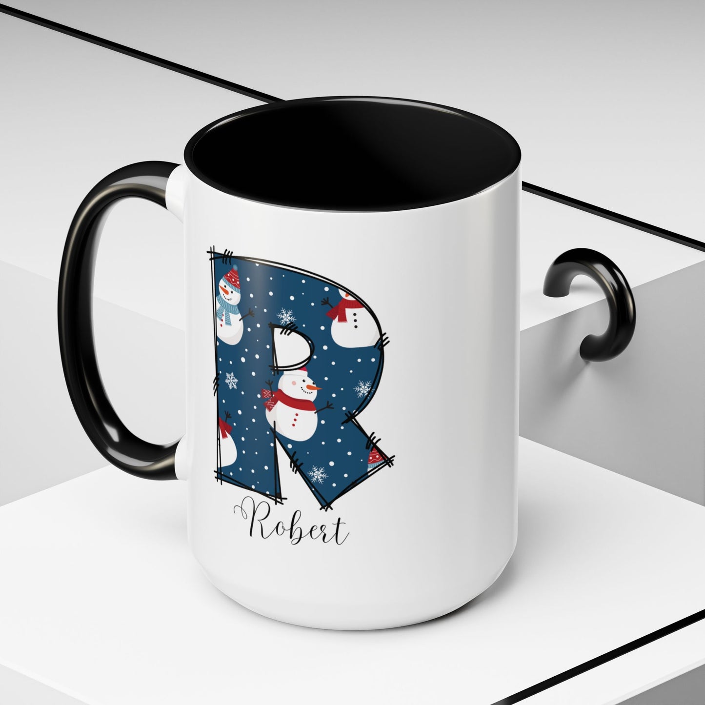 Custom Christmas Initial Letter Mug with Name - Personalized Christmas Gifts A-Z