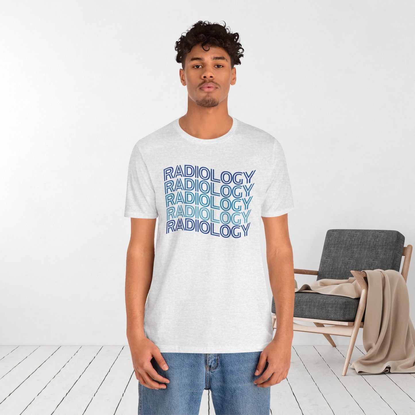 Wavy Blue Radiology Soft Cotton Tee