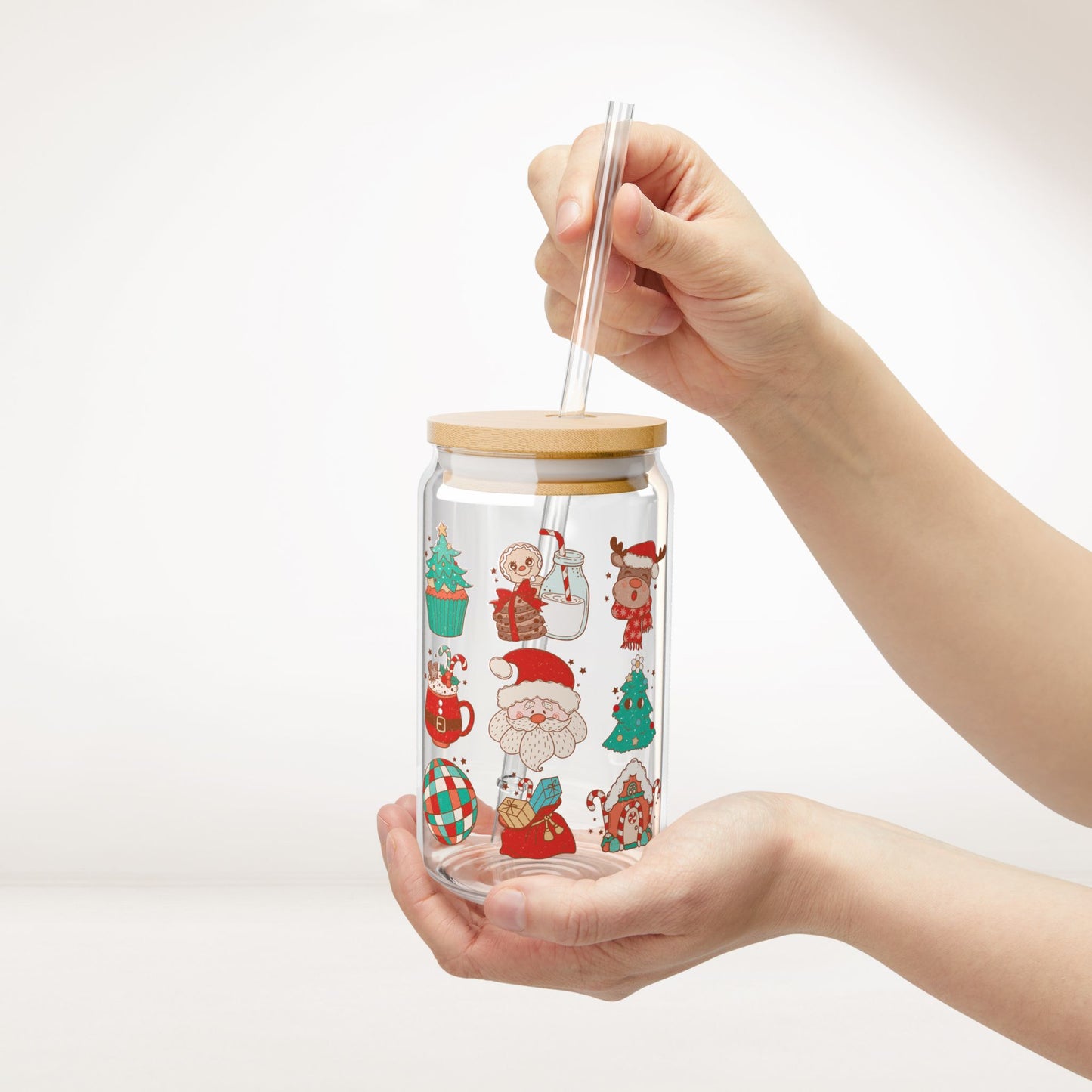 Cute Retro Christmas Sipper Glass - Best Christmas Gift