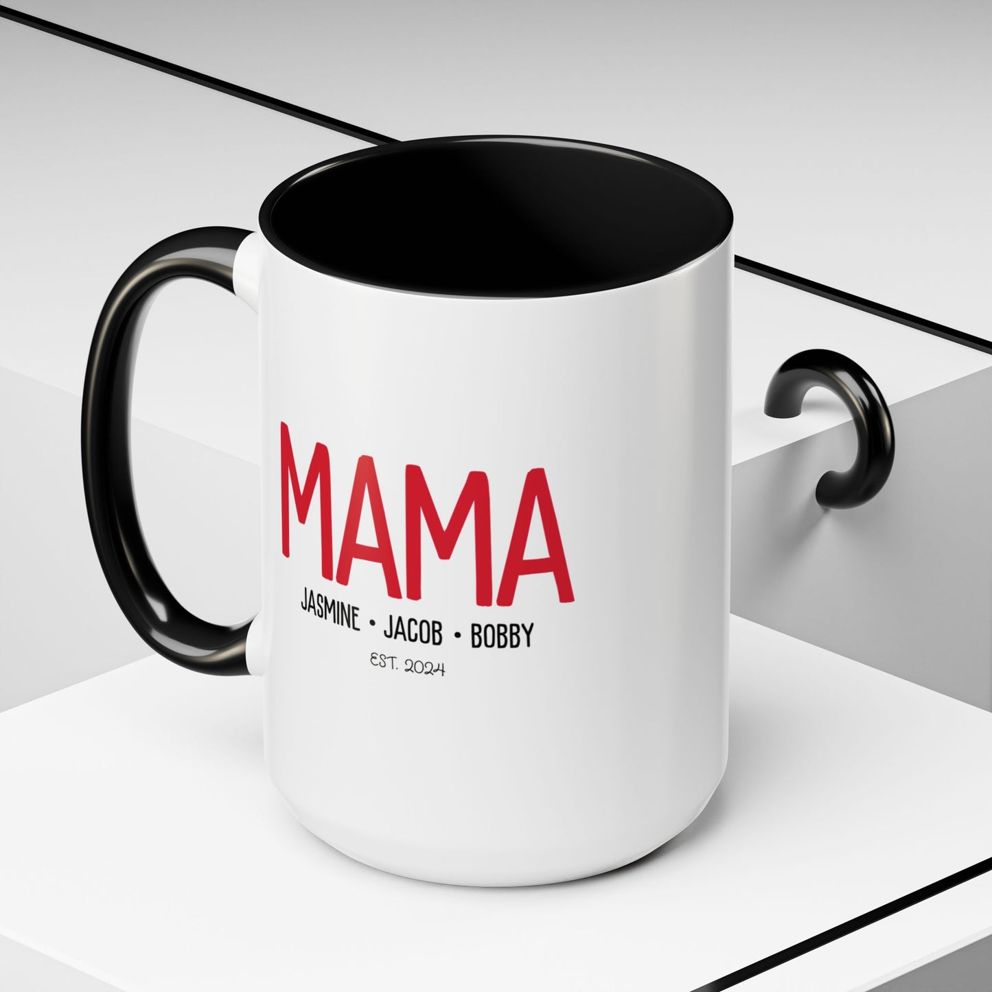 Personalized Mama Coffee Mug with Kids Names - Custom Mom Gifts for Mother's Day