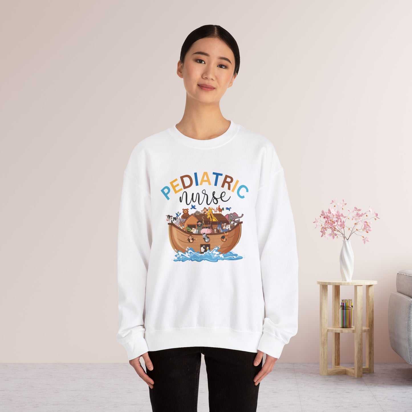 Noah's Ark Pediatric Nurse Sweatshirt